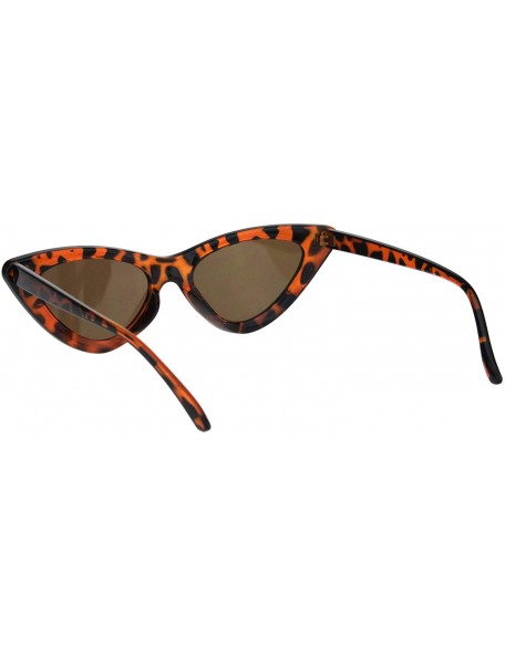 Cat Eye Womens Mod Thick Plastic Minimal Cat Eye Sunglasses - Tortoise Brown - CL18IINNUX9 $12.02