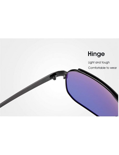 Square Fashion Retro Biker Fishing Polarized Sunglasses for Men 8743 - Gold - CT18ZUCGON5 $17.96
