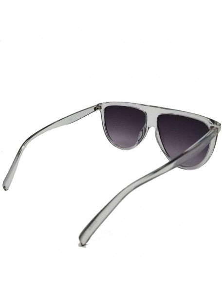 Aviator Modern Oversize Flat Top Neutral Color Flat Lens Aviator IL1026 - Clear/ Mirrored Magenta - CG18LEKNR0Q $16.74