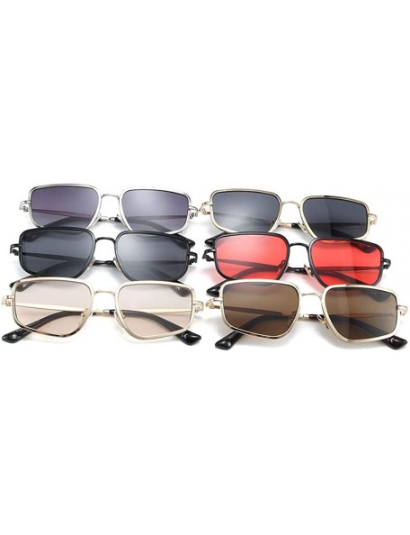 Square Female Irregular Sunglasses Men's 2019 New Fashion Versatile Sunshade Glasses UV Protection - Black - CF18XT7TUG4 $16.05