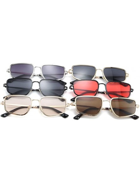 Square Female Irregular Sunglasses Men's 2019 New Fashion Versatile Sunshade Glasses UV Protection - Black - CF18XT7TUG4 $16.05
