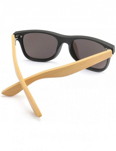 Oversized Wooden sunglasses men's ladies square bamboo mirror sunglasses oversized retro - Kp8849-c1 - CG190LLN57O $18.21