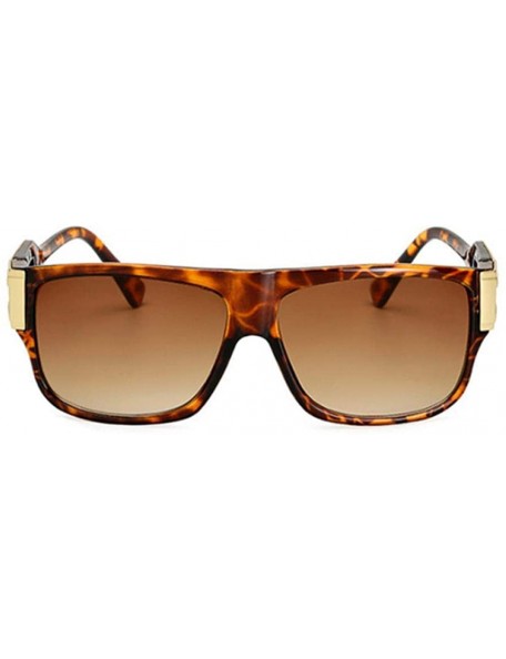 Oversized Retro Sunglasses Men Vintage Brand Designer Sun Glasses Male Celebrity C1black - C3leopard - C218Y2OK5DH $11.50
