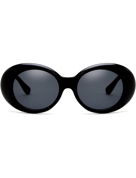 Oval Futuristic Oxeye Oval Bold Frame Sunglasses - Black - CT1825KYQ73 $10.41