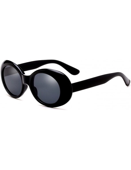 Oval Futuristic Oxeye Oval Bold Frame Sunglasses - Black - CT1825KYQ73 $10.41