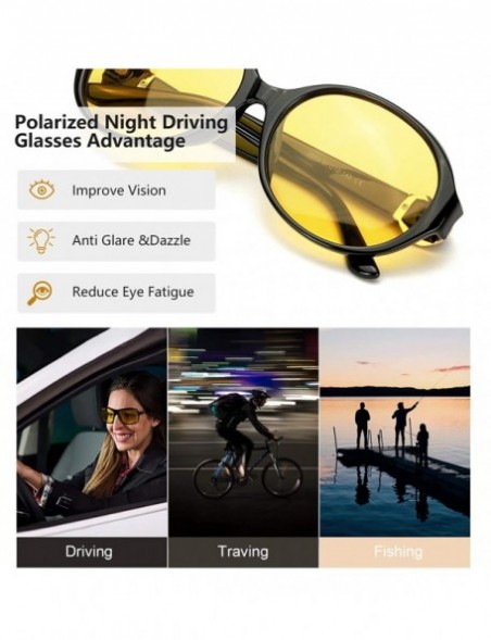 Sport Oversized Night-driving Glasses for Women - Polarized Lens Stylish-Safety Nighttime/Rainy/Cloudy - CD18W3R7A38 $14.25