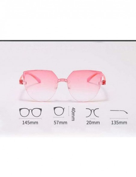 Rimless Rimless Multilateral Sunglasses Transparent Candy Color Frameless Glasses Tinted Eyewear Thick Slices - A - CK1905IWX...