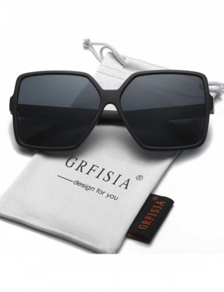Cat Eye Square Oversized Sunglasses for Women Men Flat Top Fashion Shades - Black Frame/Black Lens - C118RDC8K4A $10.14