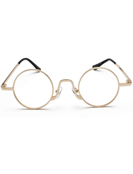 Round Round Vintage Sunglasses Men Gift Retro Sun Glasses Women Small Metal Fashion - Gold With Clear - CS18ITY75AO $8.11
