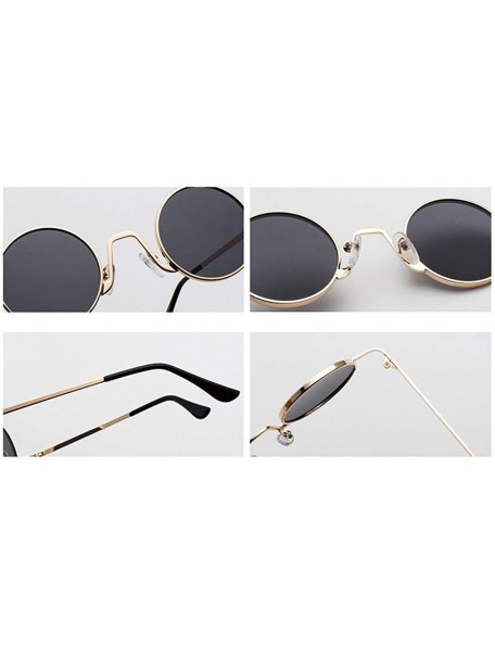 Round Round Vintage Sunglasses Men Gift Retro Sun Glasses Women Small Metal Fashion - Gold With Clear - CS18ITY75AO $8.11