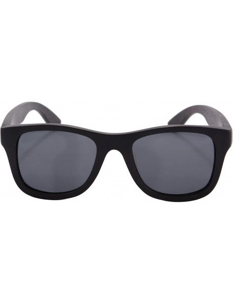 Wayfarer Genuine Handmade Wood Sunglasses Anti-glare Polarized Bamboo Layer UV400 Glasses-Z6016 - Ebony - CT129RO36UR $32.56