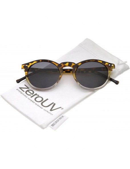 Round Classic Lux P3 Shape Keyhole Bridge Metal Rivet Circle Round Sunglasses - Tortoise-clear / Smoke - CU11VK7ZUWR $10.34