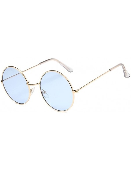 Round Fashion Round Polarized Sunglasses Metal Frame Flat Circle lens Glasses Men Women UV400 - Type6 - CL18EX2G0SO $7.52