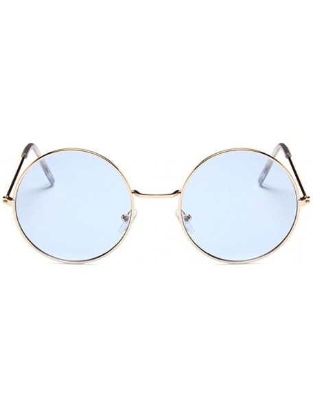 Round Fashion Round Polarized Sunglasses Metal Frame Flat Circle lens Glasses Men Women UV400 - Type6 - CL18EX2G0SO $7.52