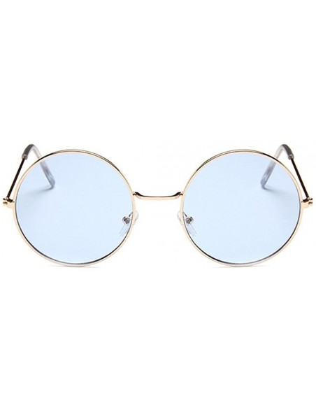 Round Fashion Round Polarized Sunglasses Metal Frame Flat Circle lens Glasses Men Women UV400 - Type6 - CL18EX2G0SO $7.52