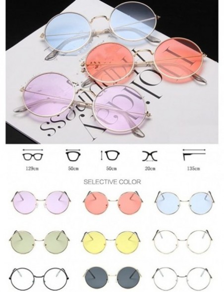 Round Fashion Round Polarized Sunglasses Metal Frame Flat Circle lens Glasses Men Women UV400 - Type6 - CL18EX2G0SO $7.52