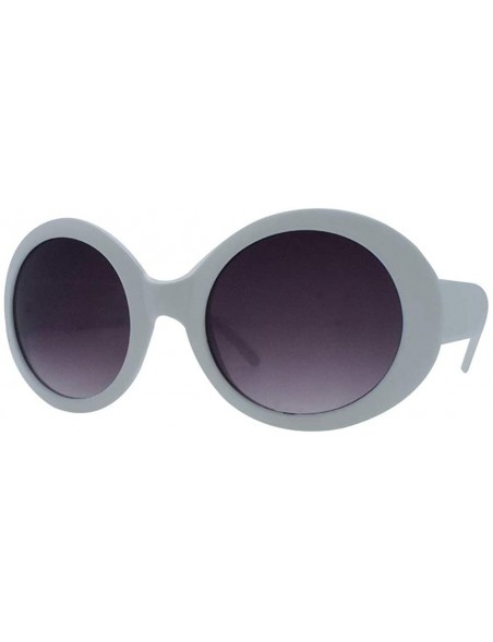 Round Womens Fashion Circle Round Jackie O Bold Chic Sunglasses P547 - White-gradientsmoke Lens - CO11GI4PLR1 $9.41