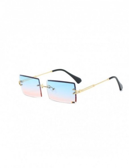 Square New Frameless Cut Edge Square Sunglasses Fashion Men and Women Small Color Sun Glasses - Ygp - C7199QKDD0I $9.31