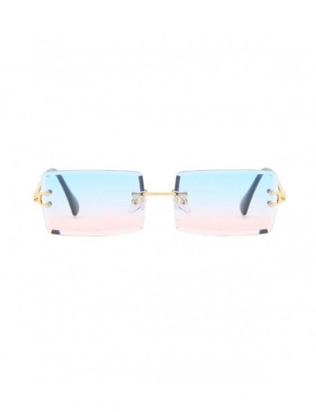 Square New Frameless Cut Edge Square Sunglasses Fashion Men and Women Small Color Sun Glasses - Ygp - C7199QKDD0I $9.31