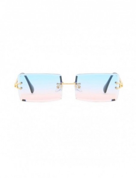 Square New Frameless Cut Edge Square Sunglasses Fashion Men and Women Small Color Sun Glasses - Ygp - C7199QKDD0I $9.31