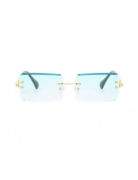 Square New Frameless Cut Edge Square Sunglasses Fashion Men and Women Small Color Sun Glasses - Ygp - C7199QKDD0I $9.31