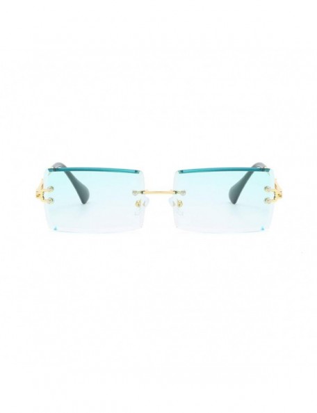 Square New Frameless Cut Edge Square Sunglasses Fashion Men and Women Small Color Sun Glasses - Ygp - C7199QKDD0I $9.31