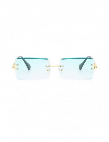 Square New Frameless Cut Edge Square Sunglasses Fashion Men and Women Small Color Sun Glasses - Ygp - C7199QKDD0I $9.31