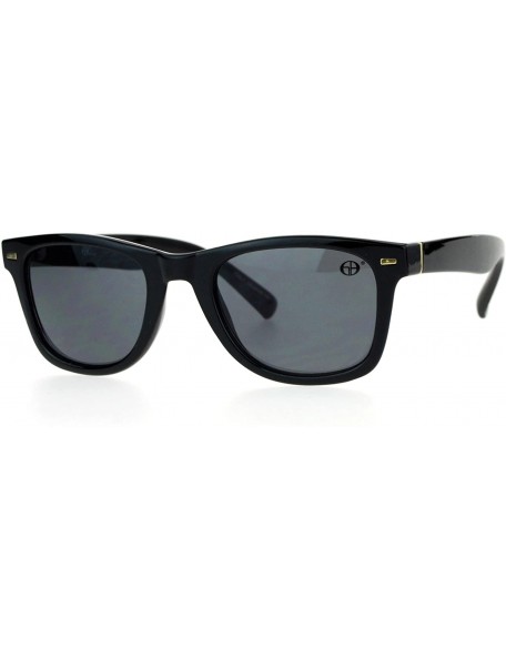 Square Unisex Square Sunglasses Designer Fashion Horn Rim Frame UV 400 - Black - CB1884XQYKG $11.21