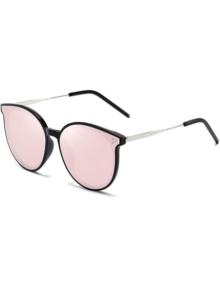 Oval Unisex Sunglasses Retro Grey Drive Holiday Oval Non-Polarized UV400 - Pink - CF18R96RTQ0 $12.41