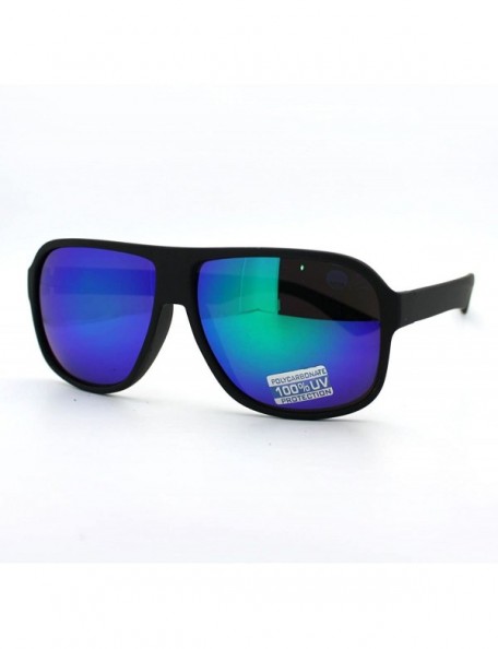 Aviator Reflective Lens Plastic Aviator Flat Top Sport Sunglasses - CA11D7OT0D1 $12.40