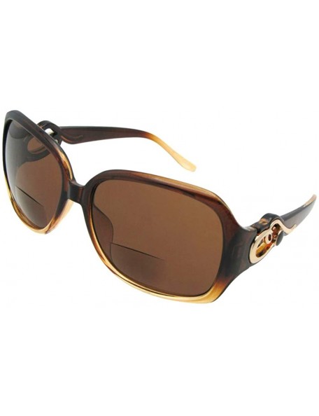 Rectangular Fashion Bifocal Sunglasses For Women B119 - Two Tone Brown-brown Lenses - CM197556XHI $17.68