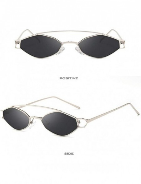 Semi-rimless Vintage Oval Eye Sunglasses Retro Eyewear Fashion Radiation Protection For Fashion Women Men - Dark Grey - CP196...