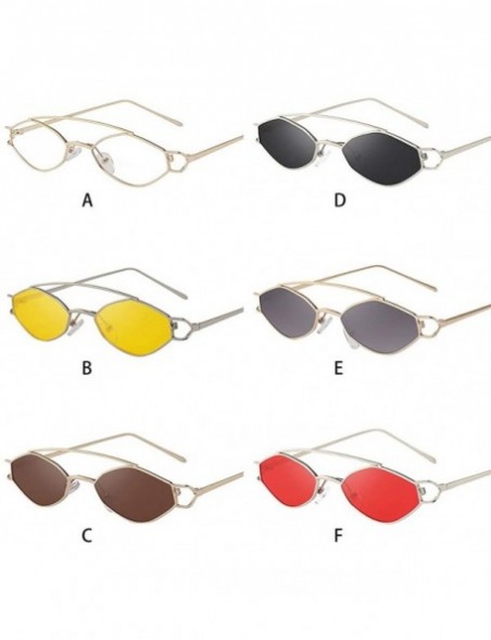 Semi-rimless Vintage Oval Eye Sunglasses Retro Eyewear Fashion Radiation Protection For Fashion Women Men - Dark Grey - CP196...