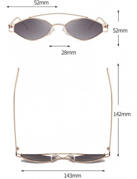 Semi-rimless Vintage Oval Eye Sunglasses Retro Eyewear Fashion Radiation Protection For Fashion Women Men - Dark Grey - CP196...