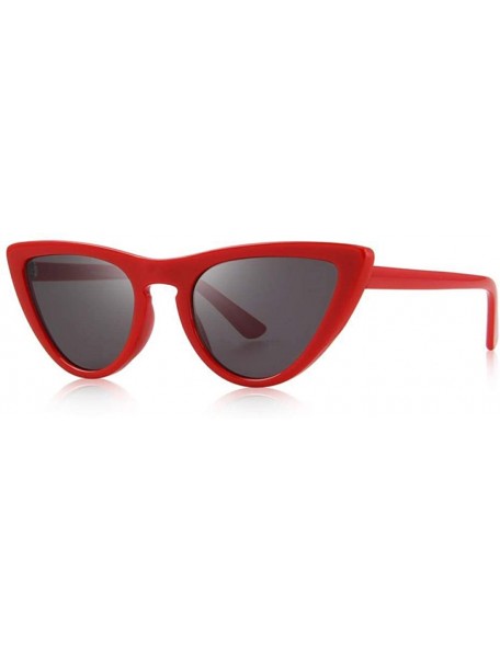 Oversized DESIGN Fashion Women Cat Eye Sunglasses Brand Designer Sunglasses C05 White - C03 Red Black - CI18YKUOZNH $15.61