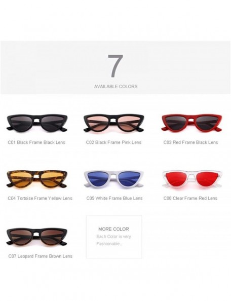 Oversized DESIGN Fashion Women Cat Eye Sunglasses Brand Designer Sunglasses C05 White - C03 Red Black - CI18YKUOZNH $15.61