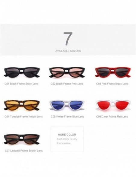 Oversized DESIGN Fashion Women Cat Eye Sunglasses Brand Designer Sunglasses C05 White - C03 Red Black - CI18YKUOZNH $15.61