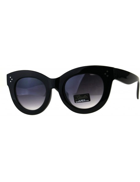 Butterfly Womens Round Butterfly Sunglasses Thick Frame Stylish Shades UV 400 - Black (Smoke) - CA18CWQWZKO $19.60