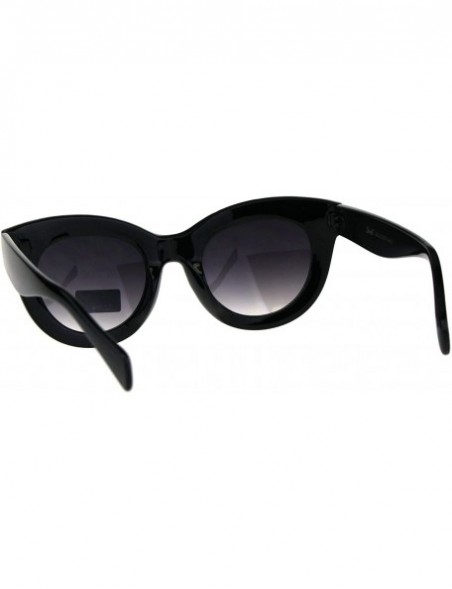 Butterfly Womens Round Butterfly Sunglasses Thick Frame Stylish Shades UV 400 - Black (Smoke) - CA18CWQWZKO $9.00