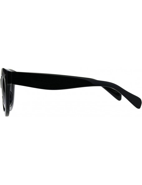 Butterfly Womens Round Butterfly Sunglasses Thick Frame Stylish Shades UV 400 - Black (Smoke) - CA18CWQWZKO $9.00