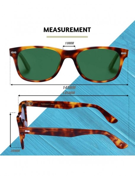 Round Polarized Sunglasses Protection Driving Flexible - Rectangular Tortoise Frame & Green Lens - C318QZWD6CK $21.03