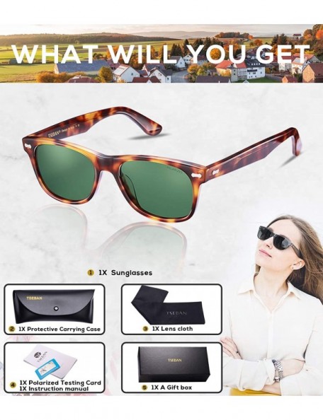 Round Polarized Sunglasses Protection Driving Flexible - Rectangular Tortoise Frame & Green Lens - C318QZWD6CK $21.03