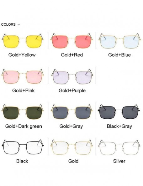 Shield Vintage Small Square Sunglasses Women Red Yellow Clear Lens Sun Glasses Lady Retro Female Ocean Eyewear - C6198ZN3Y7Z ...