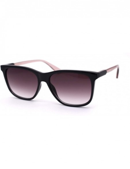 Rectangular Womens Horn Rim Boyfriend Plastic Rectangular Sunglasses - Purple Smoke - CC193MAGQCU $11.77