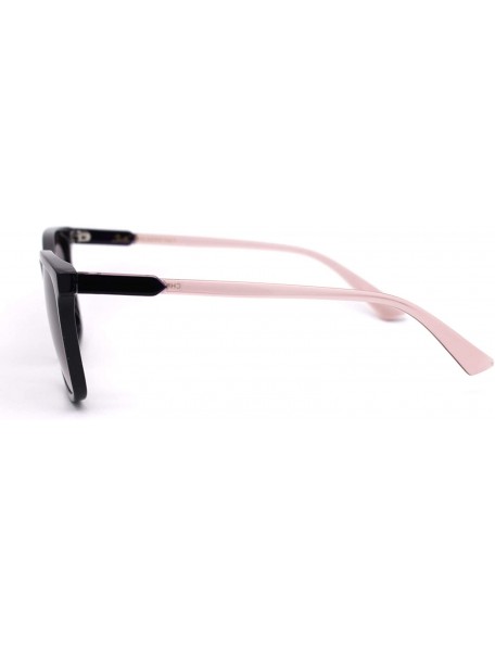 Rectangular Womens Horn Rim Boyfriend Plastic Rectangular Sunglasses - Purple Smoke - CC193MAGQCU $11.77