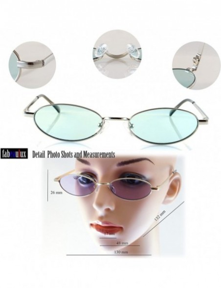 Round Vintage Slim Wide Open Oval Flat Lens Smoke Color Tinted Sunglasses A176 - Pink - CL18GD6O5II $14.42