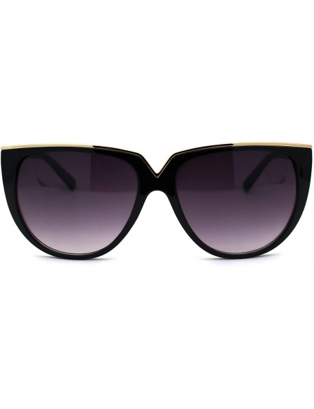 Oversized Womens V Flat Top Oversize Cat Eye Plastic Sunglasses - Black Smoke - C619624O377 $11.93