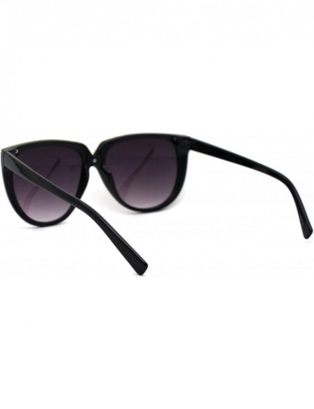 Oversized Womens V Flat Top Oversize Cat Eye Plastic Sunglasses - Black Smoke - C619624O377 $11.93