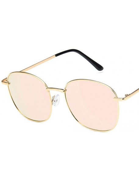 Aviator 2019 Vintage Large Frame Women Sunglasses Lady Luxury Retro Metal BlackBlue - Goldpink - CO18Y3N862I $9.12