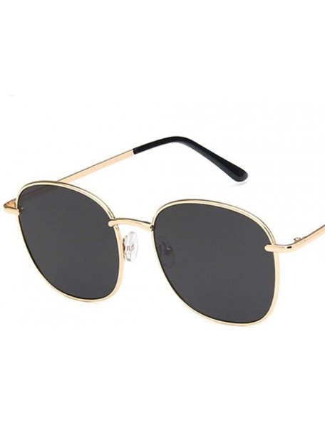 Aviator 2019 Vintage Large Frame Women Sunglasses Lady Luxury Retro Metal BlackBlue - Goldpink - CO18Y3N862I $9.12